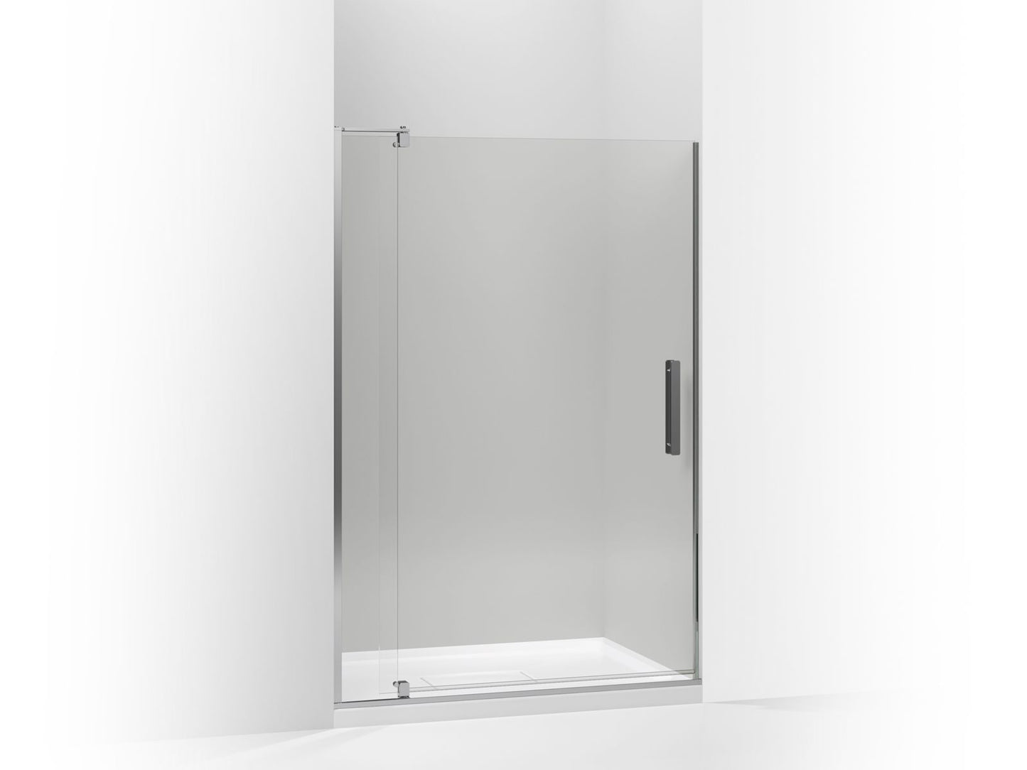 KOHLER K-707541-L-SHP Revel Pivot Shower Door, 70" H X 39-1/8 - 44" W, With 5/16" Thick Crystal Clear Glass In Bright Polished Silver