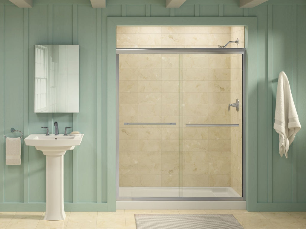 KOHLER K-9166-NY Bellwether 60" X 32" Alcove Shower Base, Right Offset Drain - Dune