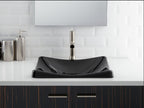 KOHLER K-2833-7 Demilav 18-1/4" Rectangular Vessel Bathroom Sink, No Overflow - Black Black