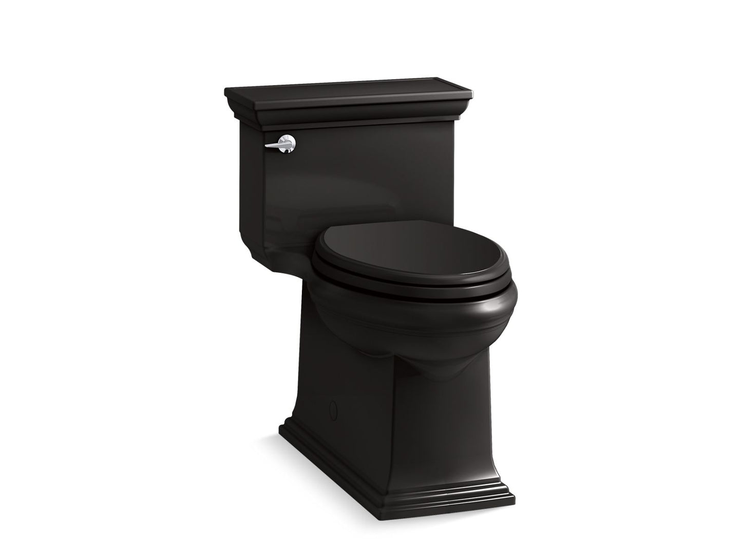 KOHLER K-6428-7 Memoirs Stately One-Piece Compact Elongated Toilet With Skirted Trapway, 1.28 Gpf In Black Black