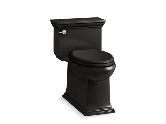 KOHLER K-6428-7 Memoirs Stately One-Piece Compact Elongated Toilet With Skirted Trapway, 1.28 Gpf In Black Black