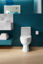 KOHLER K-3983-S-0 Reach One-Piece Compact Elongated Toilet With Skirted Trapway, Dual-Flush - White