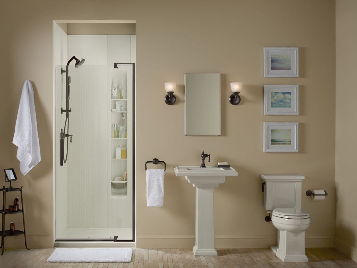KOHLER K-CB-CLC1526FS 15" W X 26" H Aluminum Single-Door Medicine Cabinet With Mirrored Door, Beveled Edges