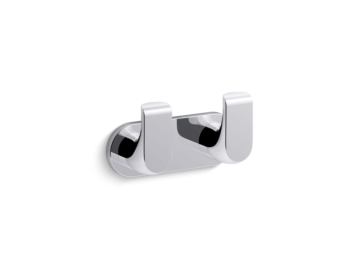 KOHLER K-97500-2MB Avid Double Robe Hook - Vibrant Brushed Moderne Brass
