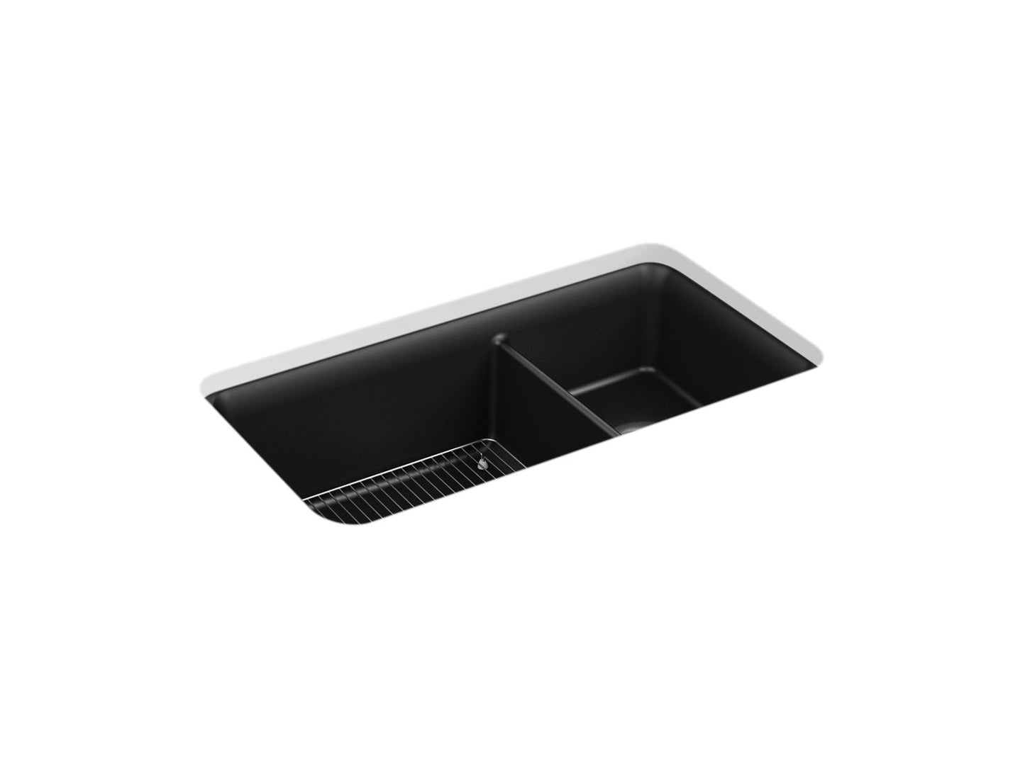 KOHLER K-8204-CM1 Cairn 33-1/2" Undermount Double-Bowl Kitchen Sink In Matte Black