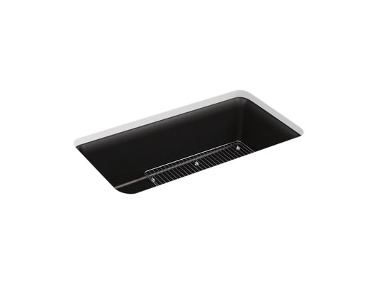 KOHLER K-8206-CM1 Cairn 33-1/2" Undermount Single-Bowl Kitchen Sink In Matte Black