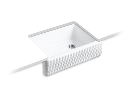 KOHLER K-7251-0 Whitehaven Hayridge 29-11/16"undermount single-bowl farmhouse kitchen sink - White