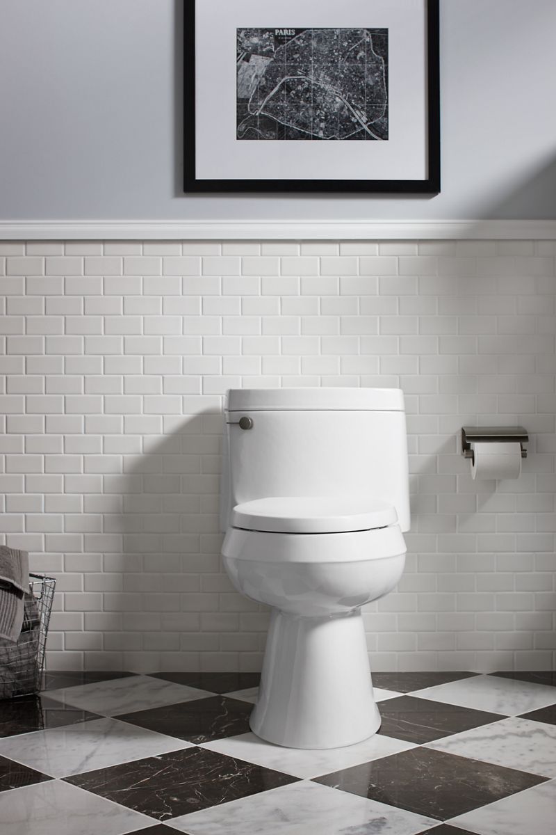 KOHLER K-3619-0 Cimarron One-Piece Elongated Toilet With Concealed Trapway, 1.28 Gpf In White