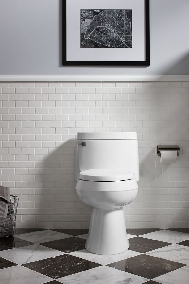 KOHLER K-3619-0 Cimarron One-Piece Elongated Toilet With Concealed Trapway, 1.28 Gpf - White