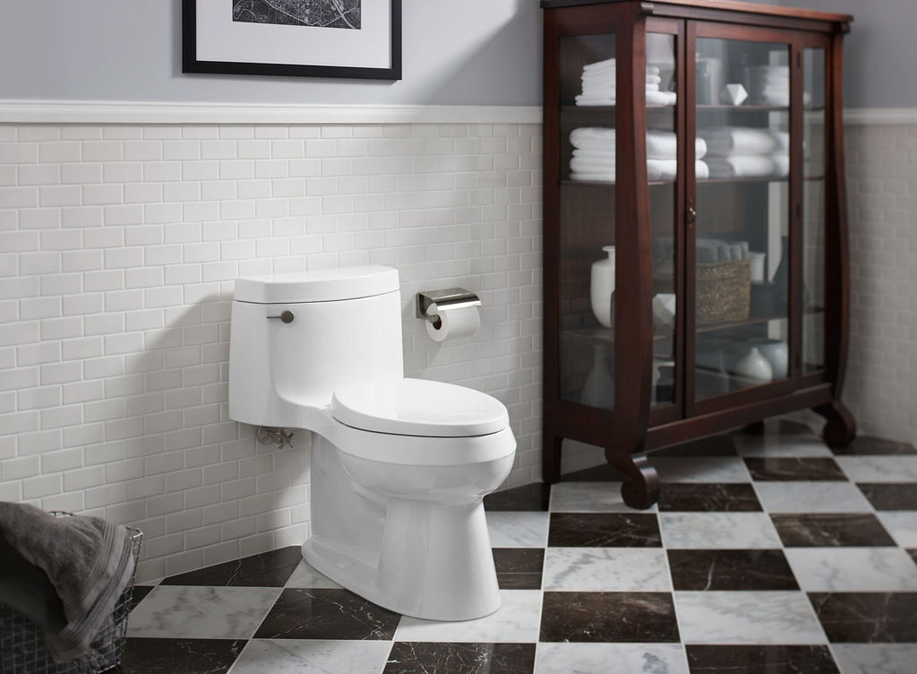 KOHLER K-3619-0 Cimarron One-Piece Elongated Toilet With Concealed Trapway, 1.28 Gpf - White