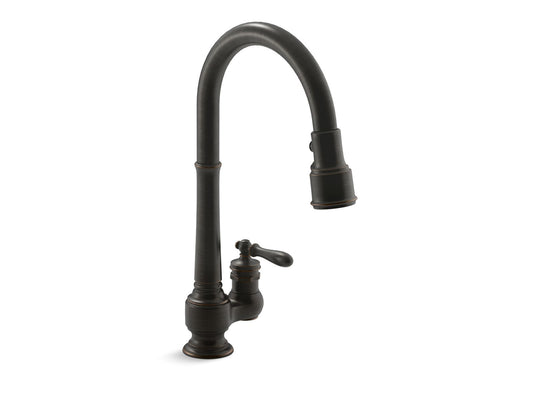 KOHLER K-99260-2BZ Artifacts Pull-Down Kitchen Sink Faucet With Three-Function Sprayhead In Oil-Rubbed Bronze