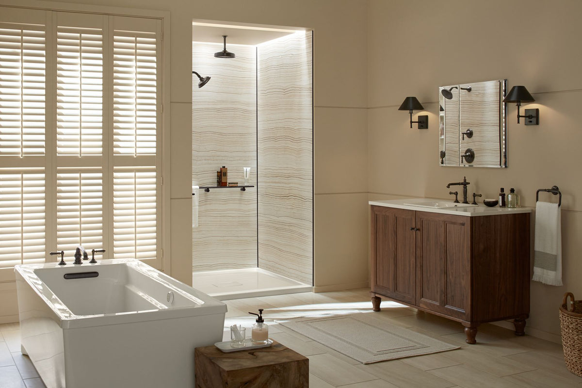 KOHLER K-CB-CLC3026FS 30" W X 26" H Aluminum Two-Door Medicine Cabinet With Mirrored Doors, Beveled Edges