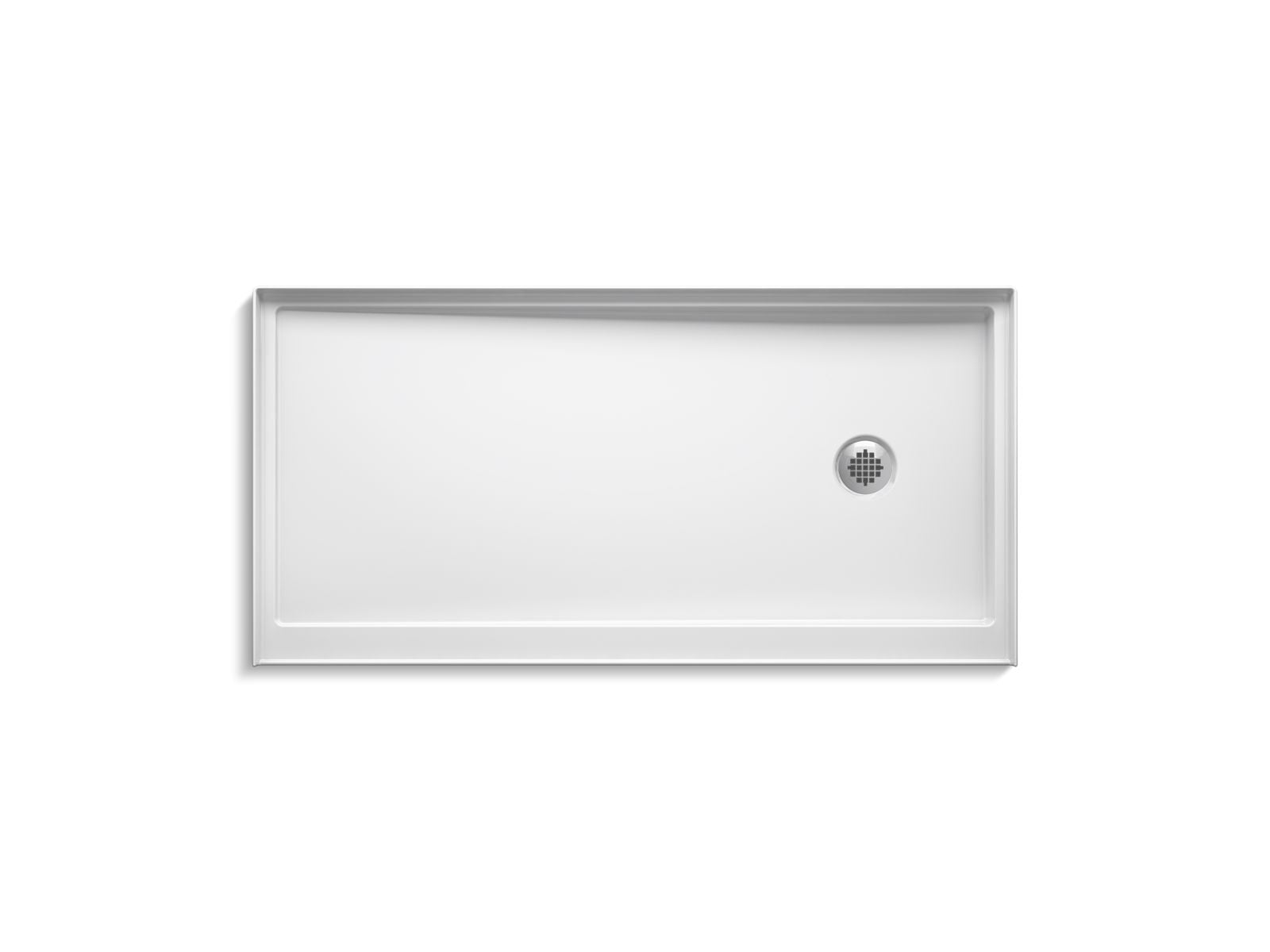 KOHLER K-8642-0 Rely 60" X 30" Alcove Shower Base, Right Drain - White