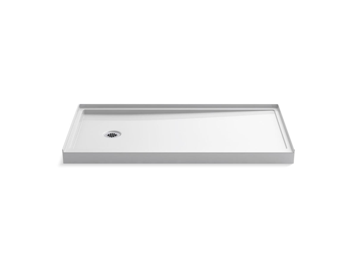 KOHLER K-8643-0 Rely 60" X 30" Alcove Shower Base, Left Drain - White