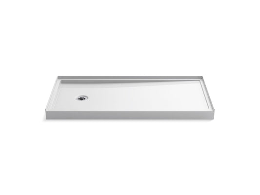 KOHLER K-8643-0 Rely 60" x 30" alcove shower base, left drain - White