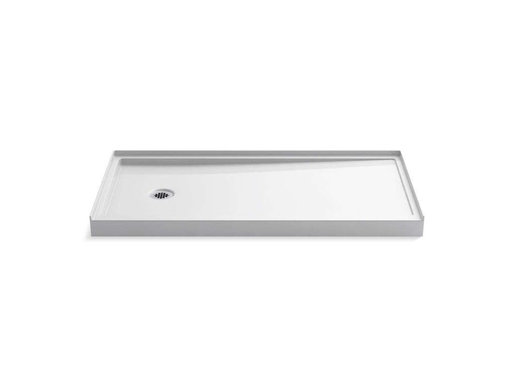 KOHLER K-8643-0 Rely 60" X 30" Alcove Shower Base, Left Drain - White