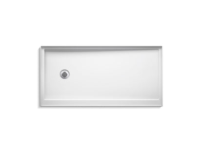 KOHLER K-8643-96 Rely 60" x 30" alcove shower base, left drain - Biscuit