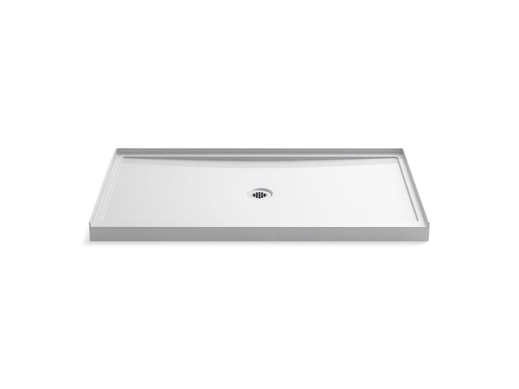 KOHLER K-8649-0 Rely 60" X 34" Alcove Shower Base, Center Drain - White