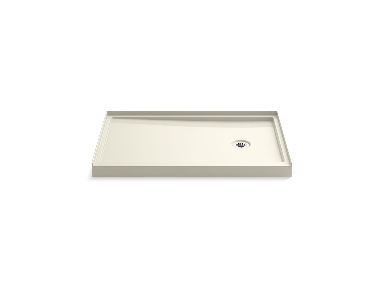 KOHLER K-8638-96 Rely 48" X 32" Alcove Shower Base, Right Drain - Biscuit