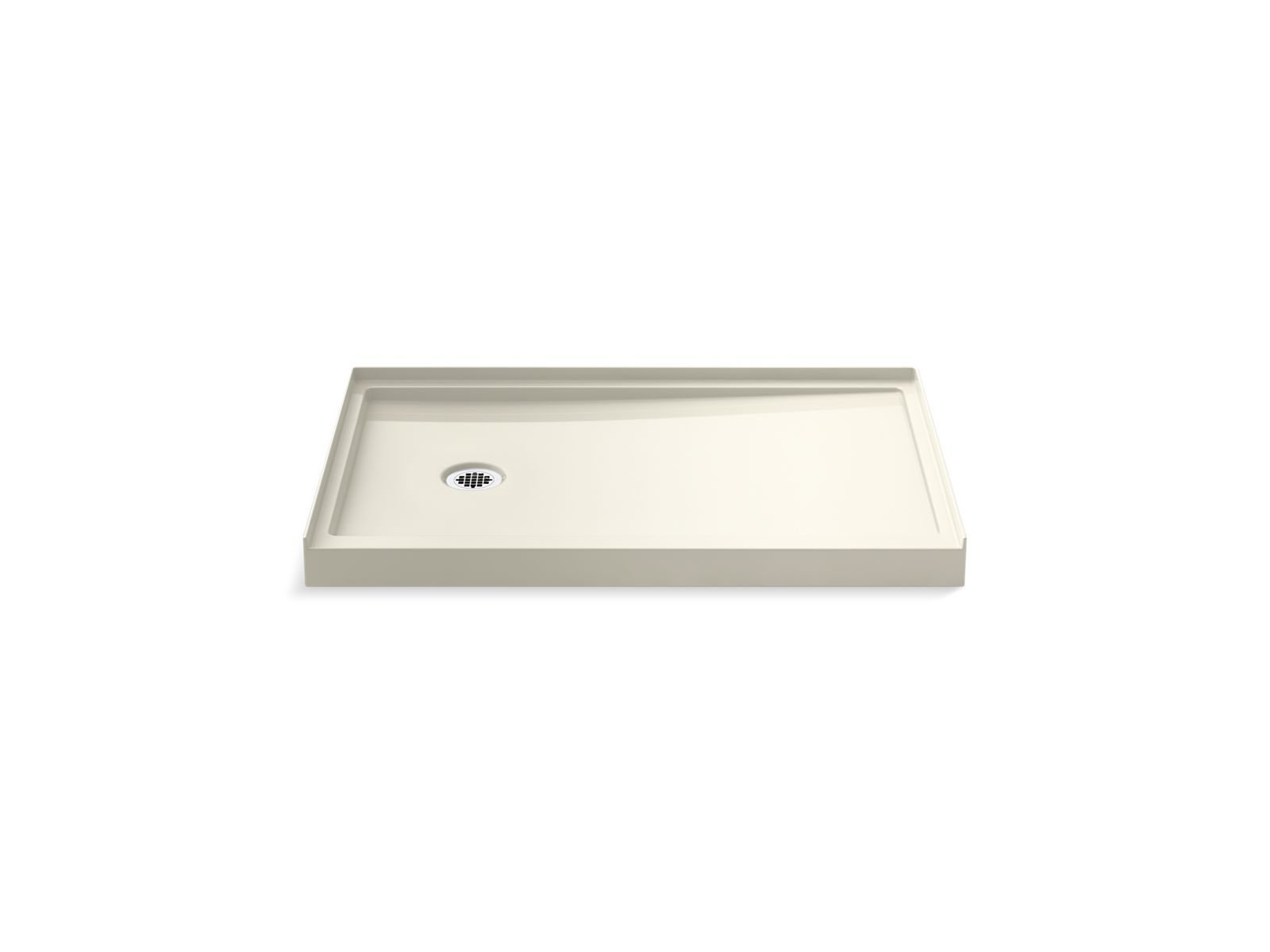 KOHLER K-8639-96 Rely 48" x 32" alcove shower base, left drain - Biscuit