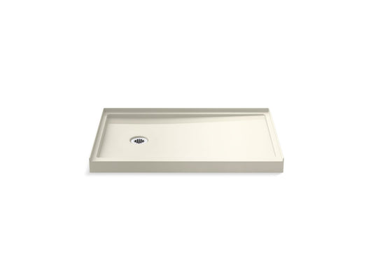 KOHLER K-8639-96 Rely 48" x 32" alcove shower base, left drain - Biscuit