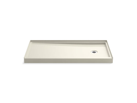KOHLER K-8642-96 Rely 60" x 30" alcove shower base, right drain - Biscuit