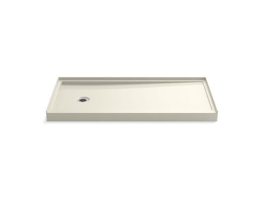 KOHLER K-8643-96 Rely 60" X 30" Alcove Shower Base, Left Drain In Biscuit