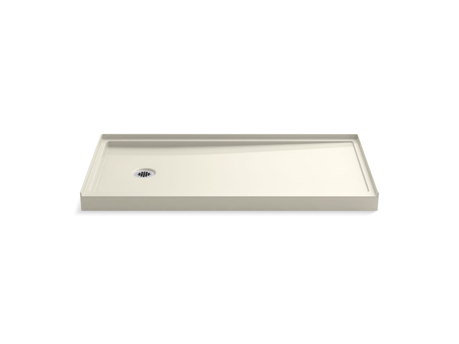 KOHLER K-8643-96 Rely 60" X 30" Alcove Shower Base, Left Drain - Biscuit