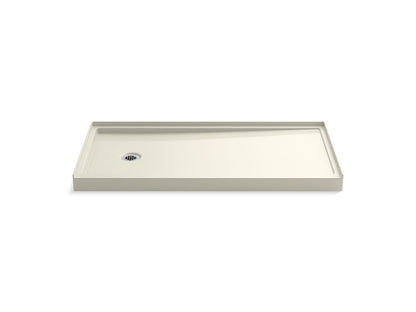KOHLER K-8643-96 Rely 60" x 30" alcove shower base, left drain - Biscuit
