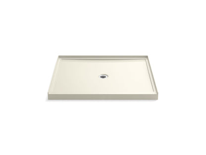 KOHLER K-8648-96 Rely 48" x 42" alcove shower base, center drain - Biscuit