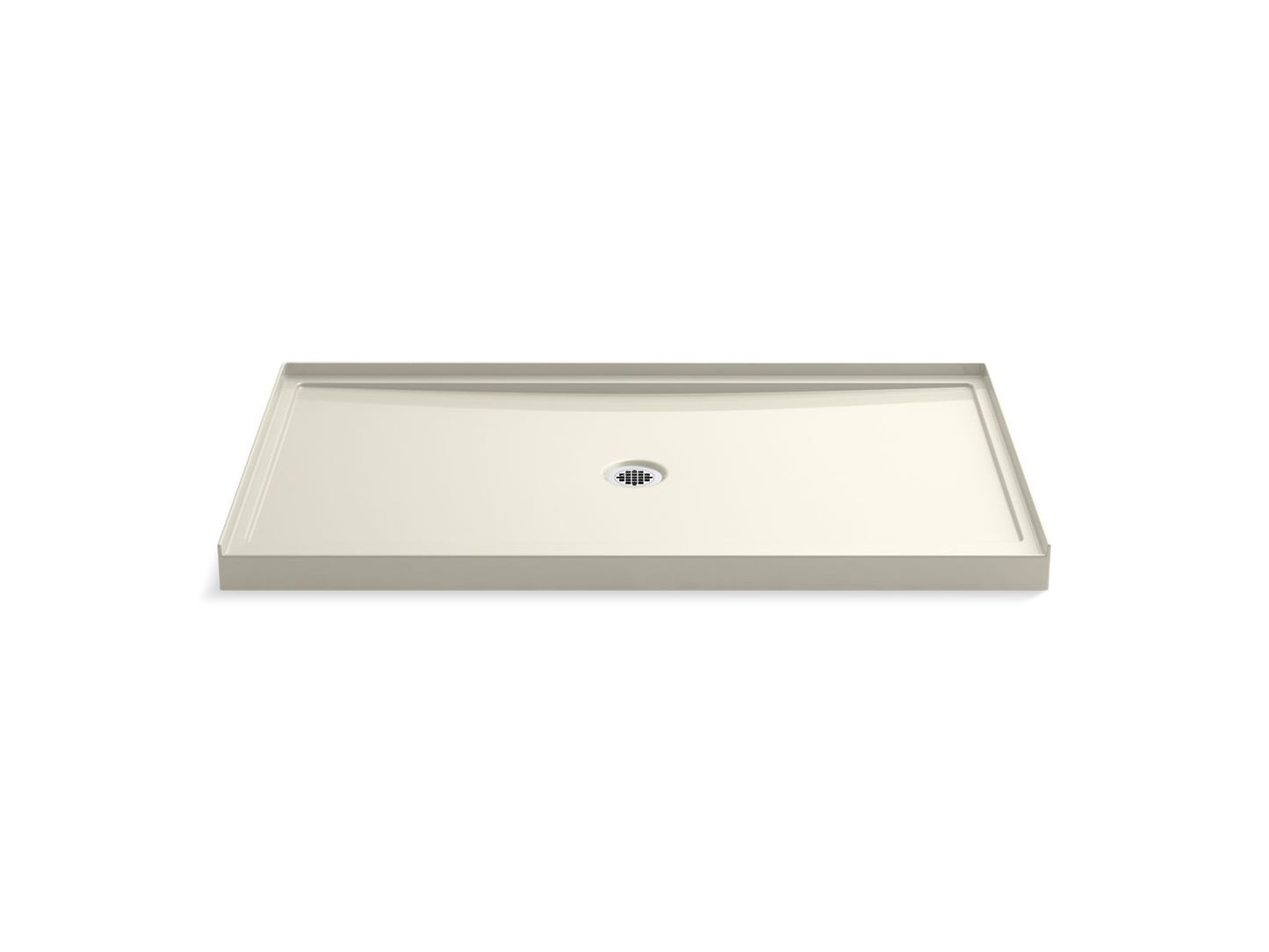 KOHLER K-8649-96 Rely 60" X 34" Alcove Shower Base, Center Drain In Biscuit