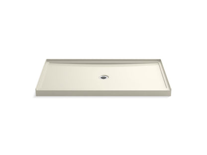KOHLER K-8649-96 Rely 60" x 34" alcove shower base, center drain - Biscuit