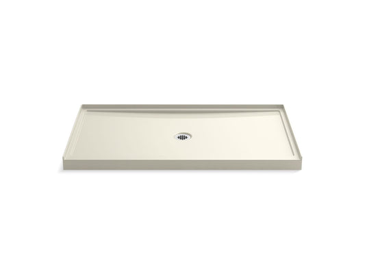 KOHLER K-8649-96 Rely 60" x 34" alcove shower base, center drain - Biscuit