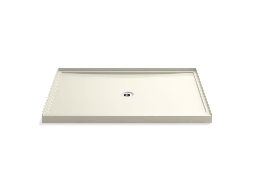 KOHLER K-8659-96 Rely 60" X 42" Alcove Shower Base, Center Drain - Biscuit