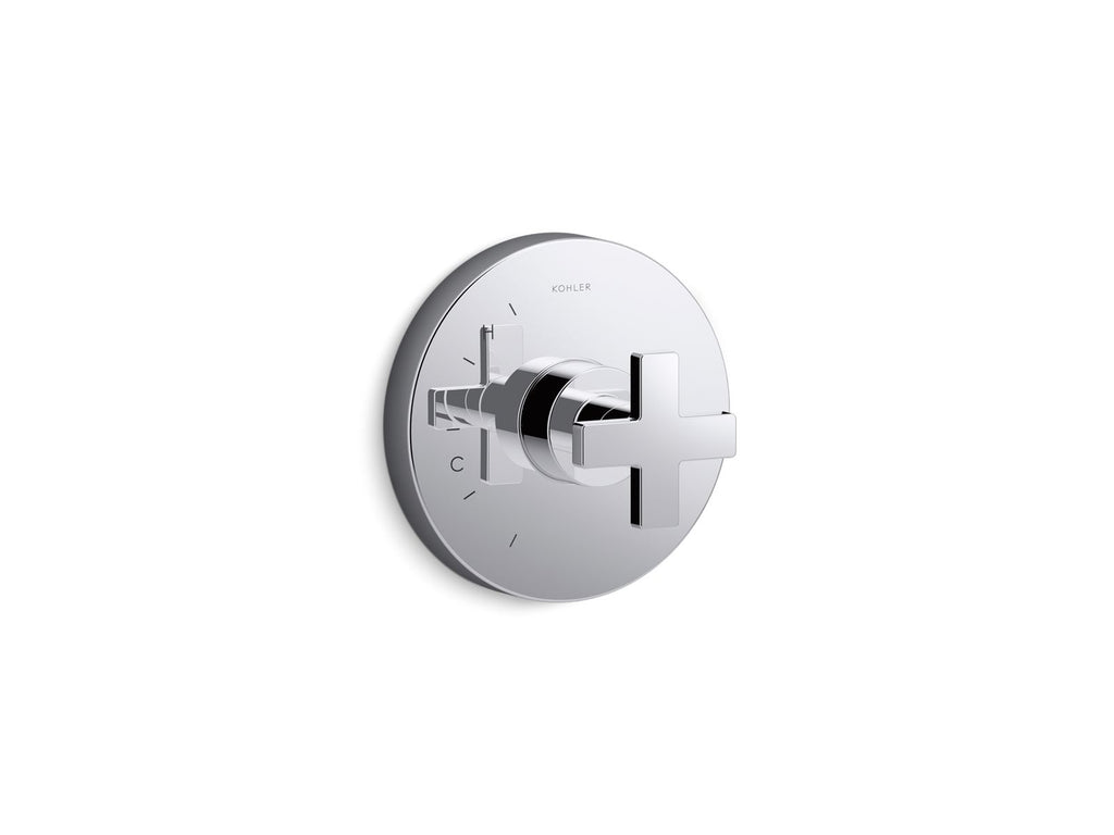 KOHLER K-TS73115-3-BN Composed Rite-Temp Valve Trim With Cross Handle - Vibrant Brushed Nickel