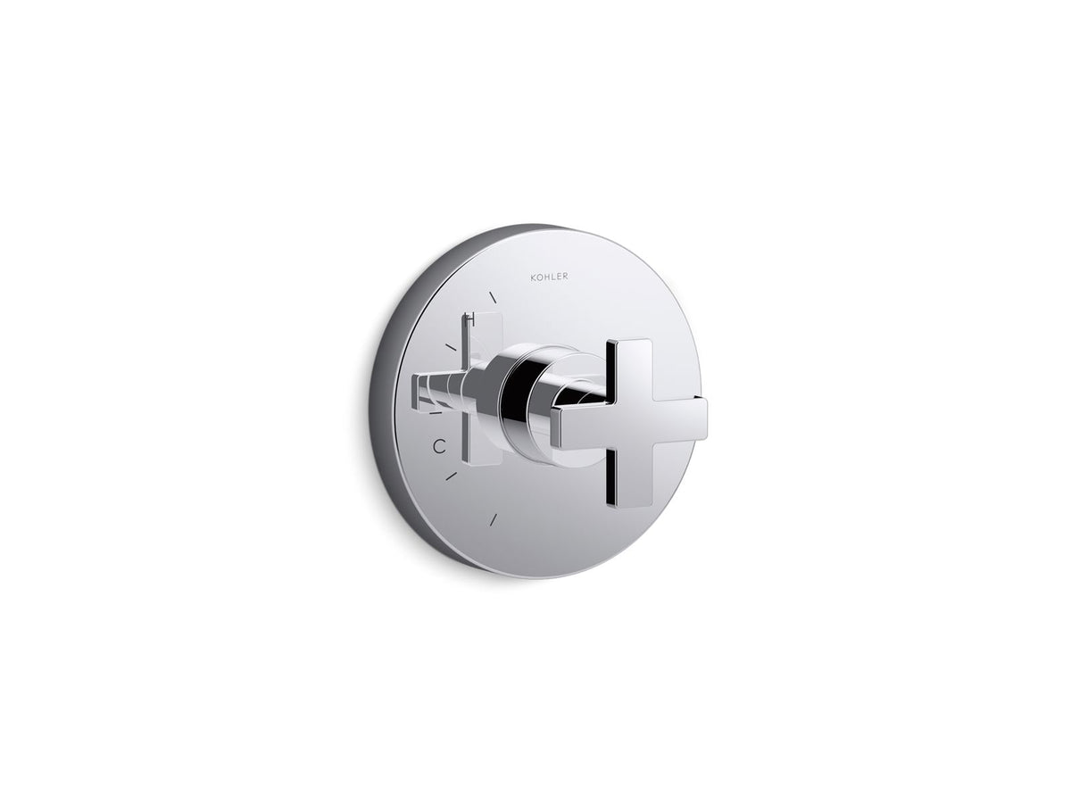KOHLER K-TS73115-3-BN Composed Rite-Temp Valve Trim With Cross Handle - Vibrant Brushed Nickel