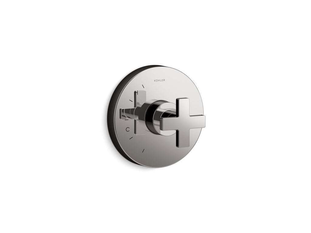 KOHLER K-TS73115-3-TT Composed Rite-Temp Valve Trim With Cross Handle - Vibrant Titanium