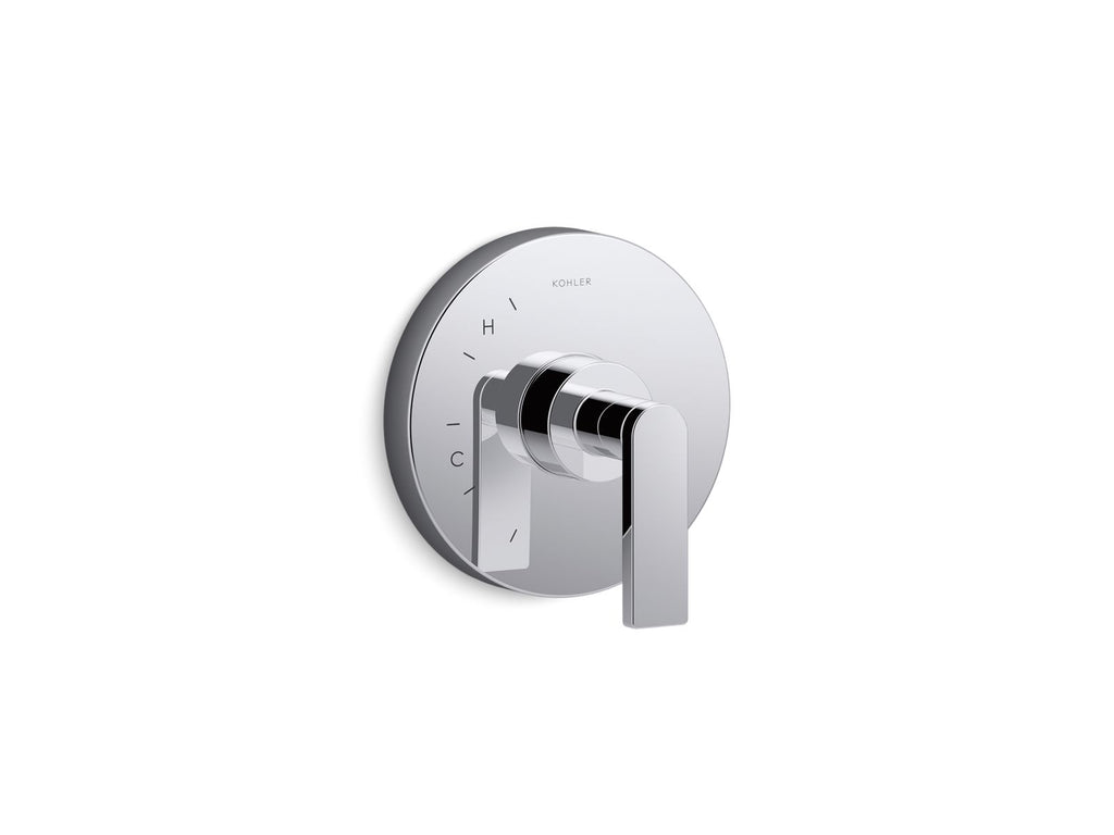 KOHLER K-TS73115-4-CP Composed Rite-Temp Valve Trim With Lever Handle - Polished Chrome