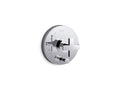 KOHLER K-T73117-3-CP Composed Rite-Temp Valve Trim With Push-Button Diverter And Cross Handle - Polished Chrome