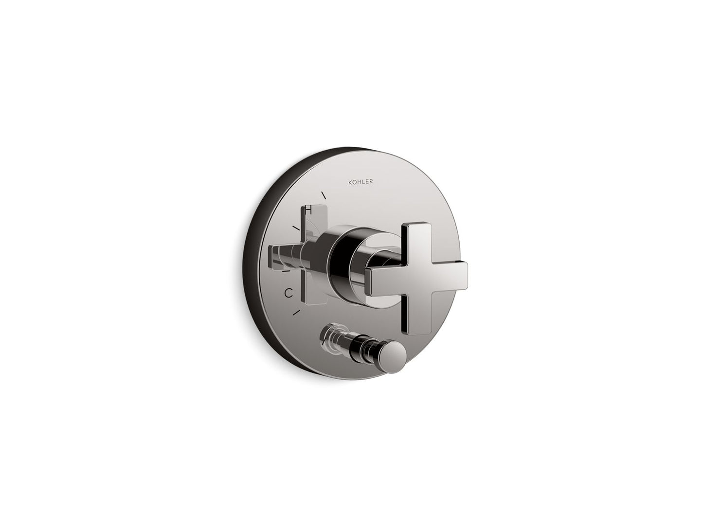 KOHLER K-T73117-3-TT Composed Rite-Temp valve trim with push-button diverter and cross handle - Vibrant Titanium