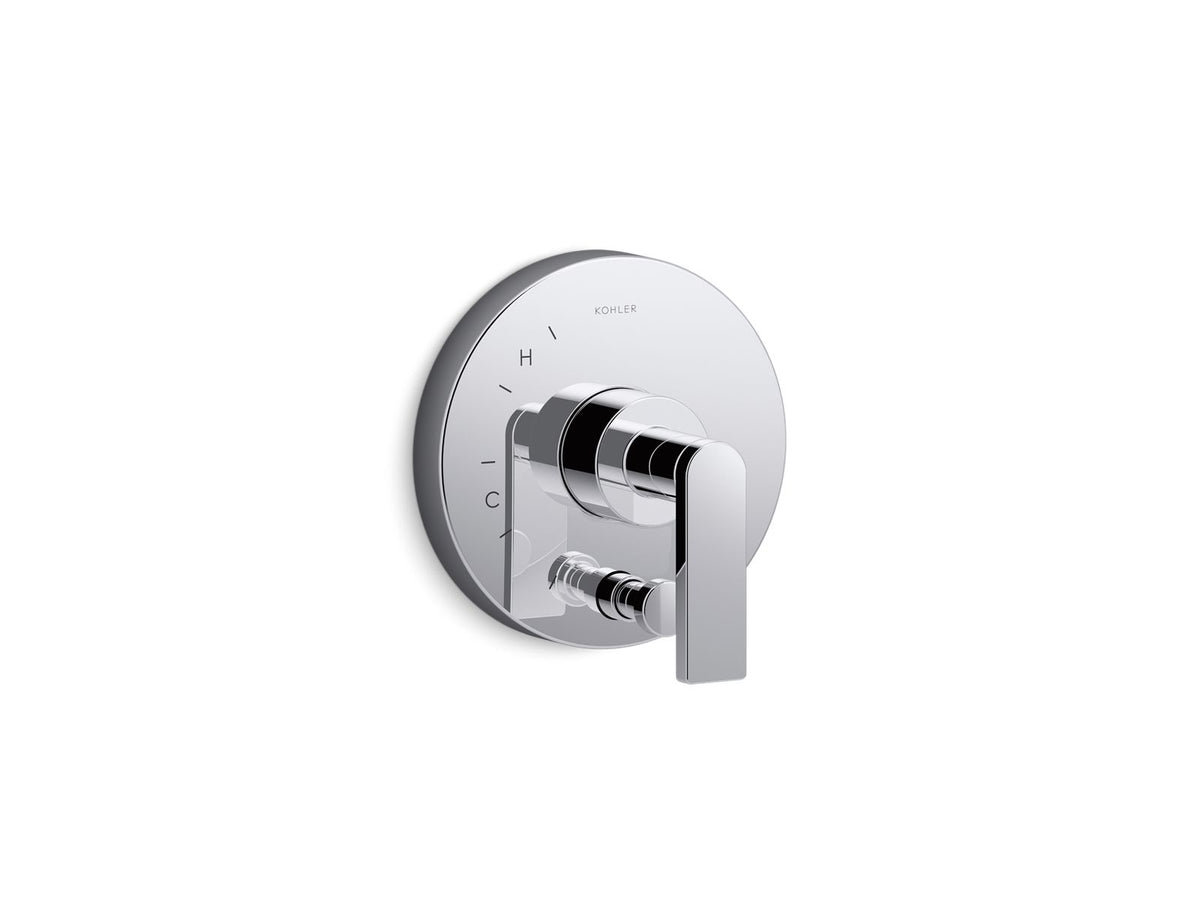 KOHLER K-T73117-4-BL Composed Rite-Temp Valve Trim With Push-Button Diverter And Lever Handle - Matte Black