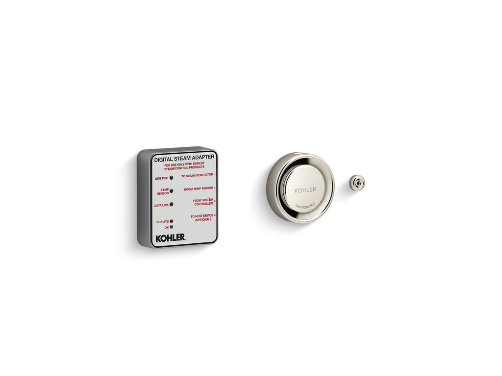 KOHLER K-5548-K1-SN Invigoration Series Digital Steam Adapter Kit - Vibrant Polished Nickel