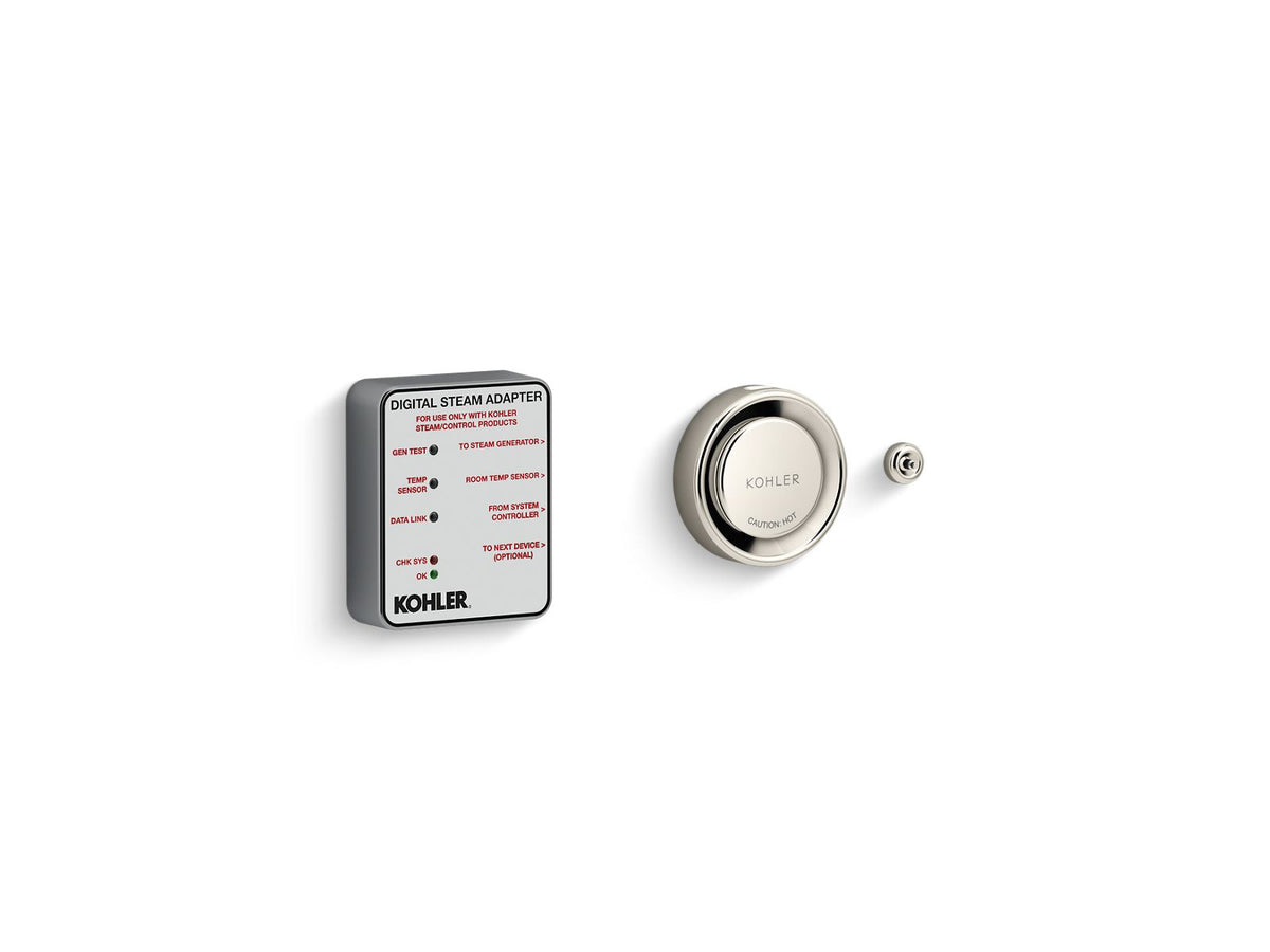KOHLER K-5548-K1-SN Invigoration Series Digital Steam Adapter Kit - Vibrant Polished Nickel