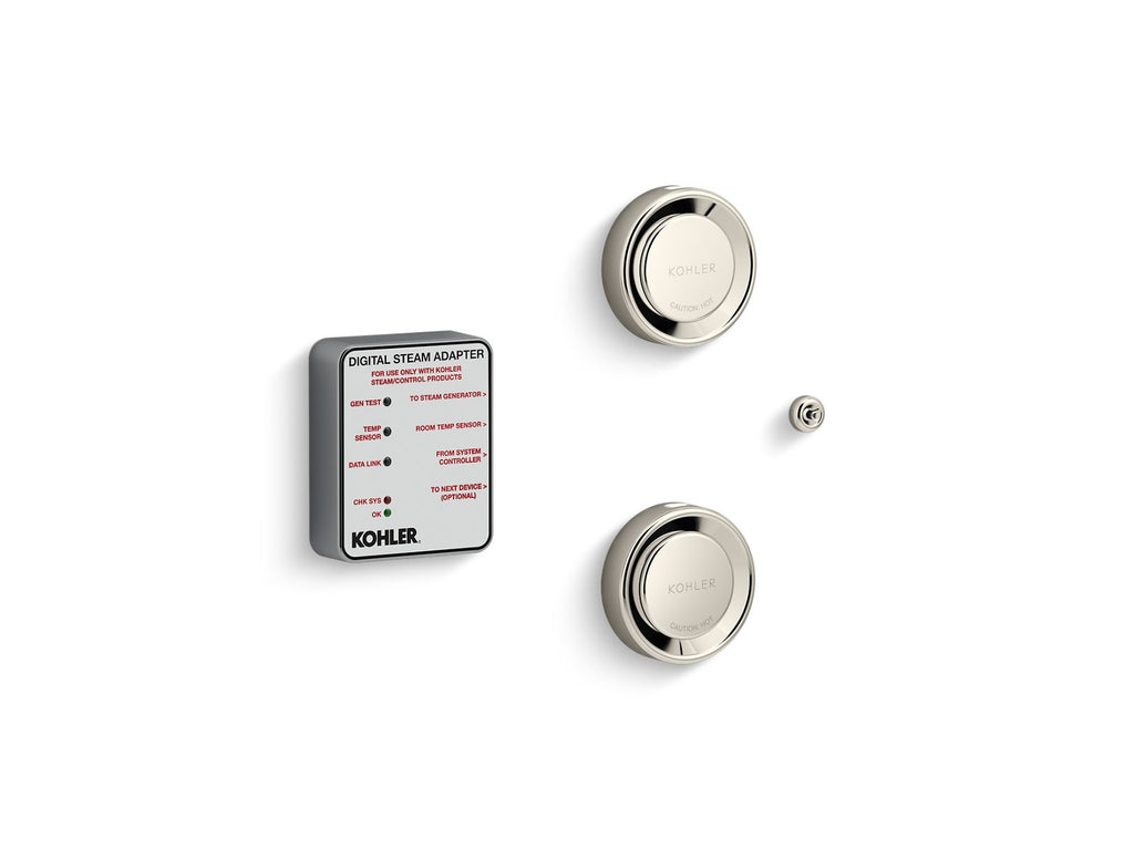 KOHLER K-5549-K1-SN Invigoration Series Tandem Digital Steam Adapter Kit - Vibrant Polished Nickel