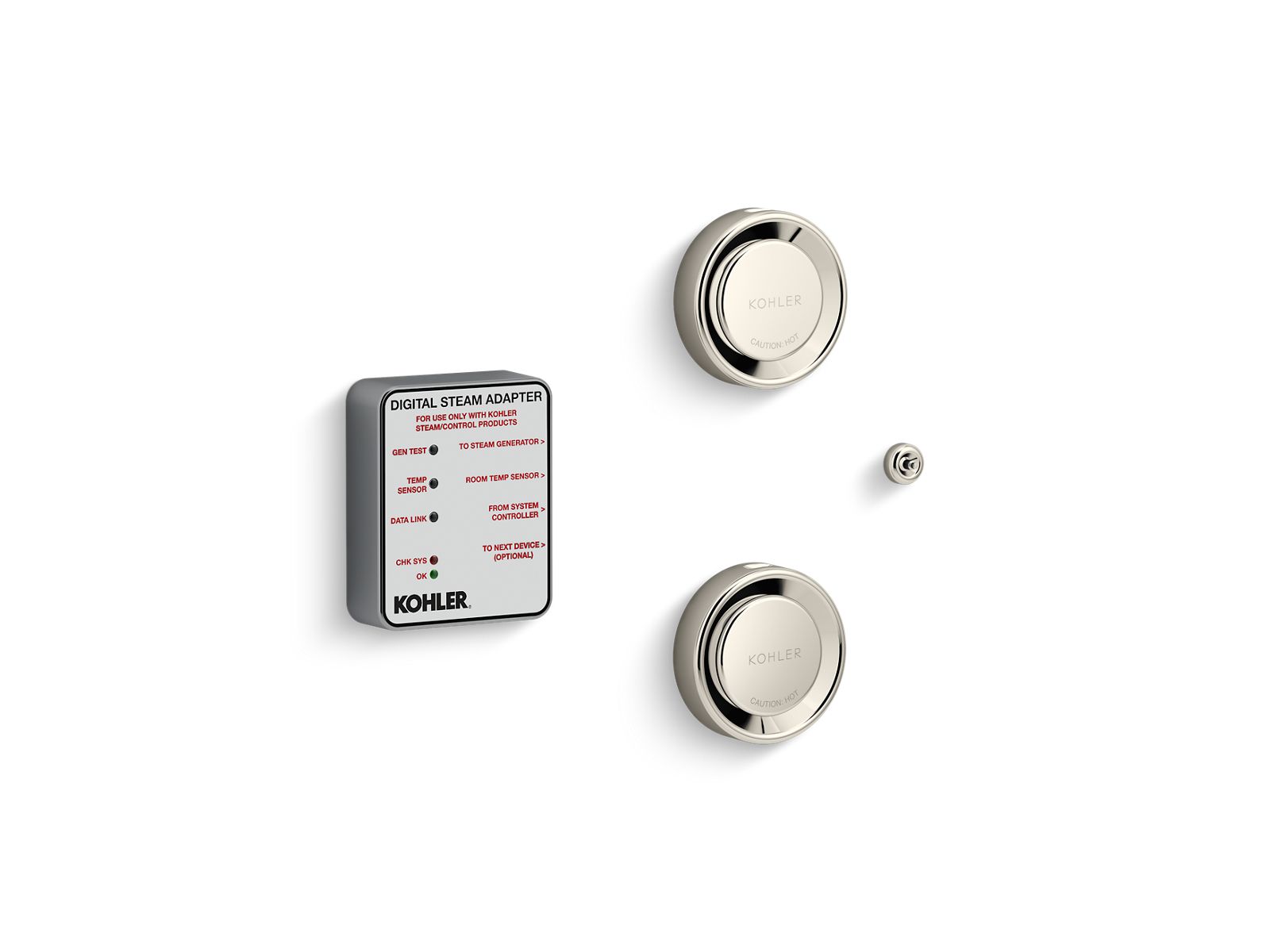 KOHLER K-5549-K1-SN Invigoration Series Tandem Digital Steam Adapter Kit - Vibrant Polished Nickel