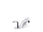 KOHLER K-15240-4NDRA-CP Coralais Two-Handle Centerset Bathroom Sink Faucet With 0.5 Gpm Vandal-Resistant Aerator And Red/Blue Indicator, Less Drain - Polished Chrome
