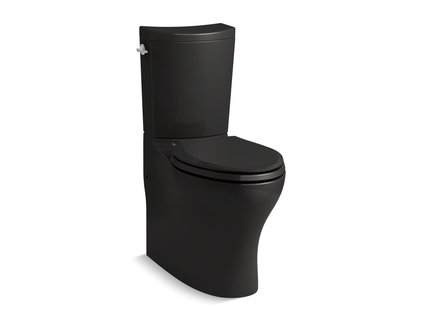 KOHLER K-75790-7 Persuade Curv Two-Piece Elongated Toilet With Skirted Trapway, Dual-Flush In Black Black