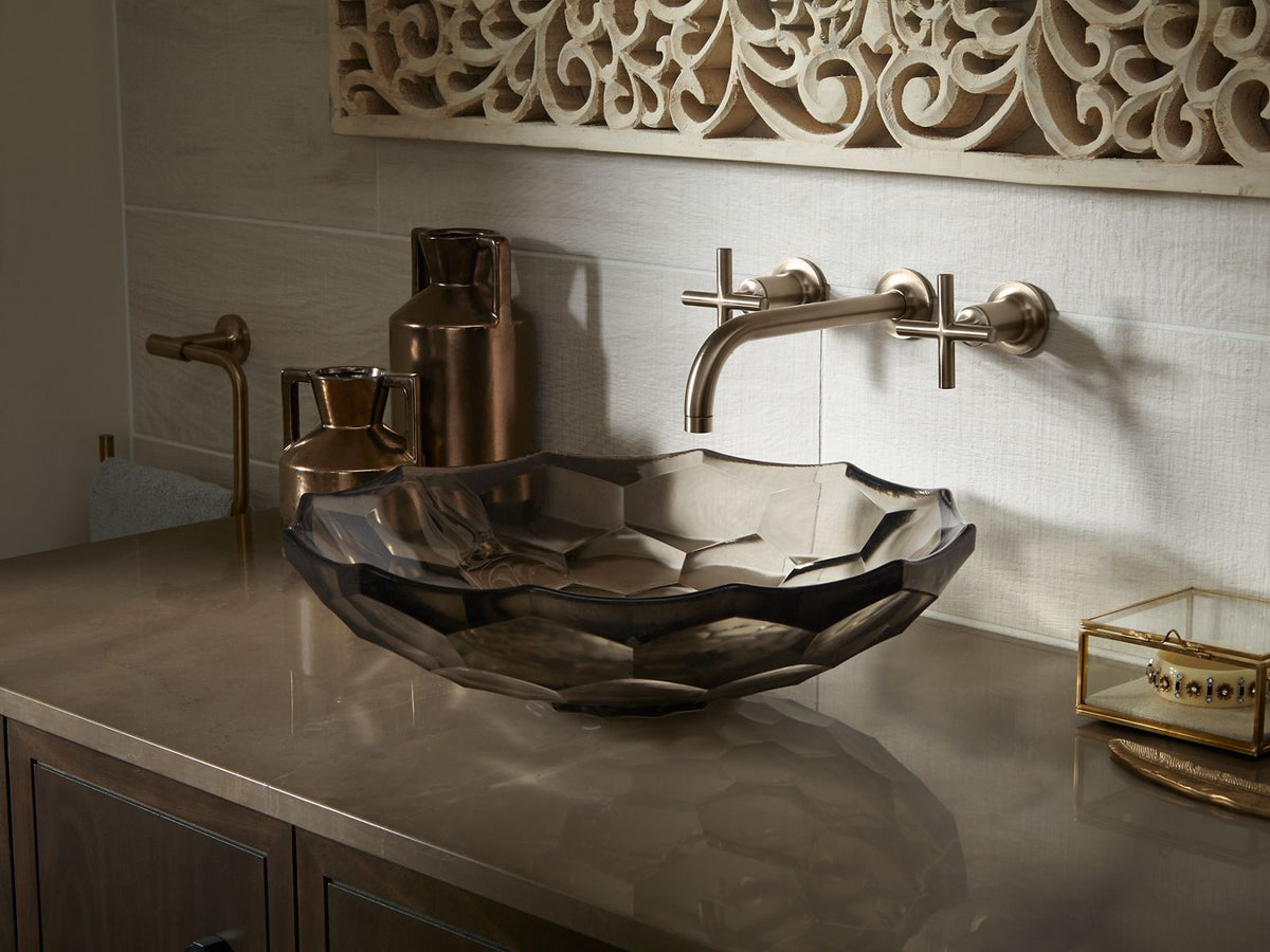KOHLER K-2373-TG2 Briolette 17-1/2" Round Vessel Bathroom Sink, No Overflow - Translucent Dew