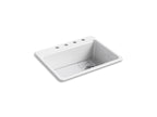 KOHLER K-8668-4A1-0 Riverby 27" Top-Mount Single-Bowl Kitchen Sink - White