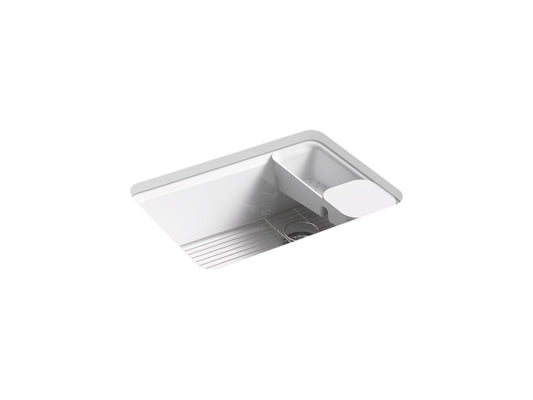 KOHLER K-8668-5UA2-0 Riverby 27" Undermount Single-Bowl Workstation Kitchen Sink In White